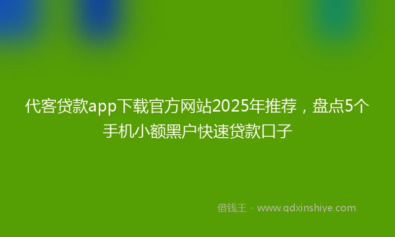代客贷款app下载官方网站2025年推荐，盘点5个手机小额黑户快速贷款口子