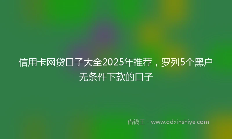 信用卡网贷口子大全2025年推荐,罗列5个黑户无条件下款的口子