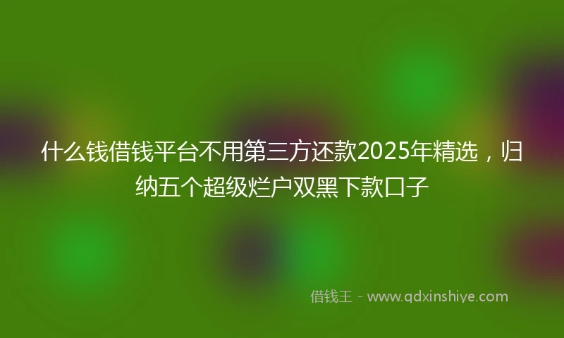 什么钱借钱平台不用第三方还款2025年精选，归纳五个超级烂户双黑下款口子