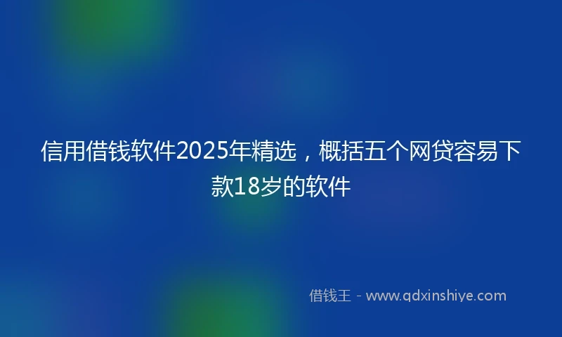 信用借钱软件2025年精选，概括五个网贷容易下款18岁的软件