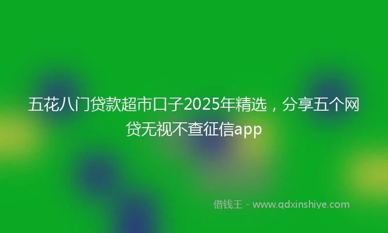 五花八门贷款超市口子2025年精选，分享五个网贷无视不查征信app