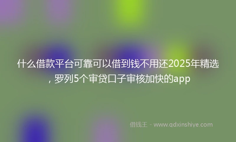 什么借款平台可靠可以借到钱不用还2025年精选，罗列5个审贷口子审核加快的app