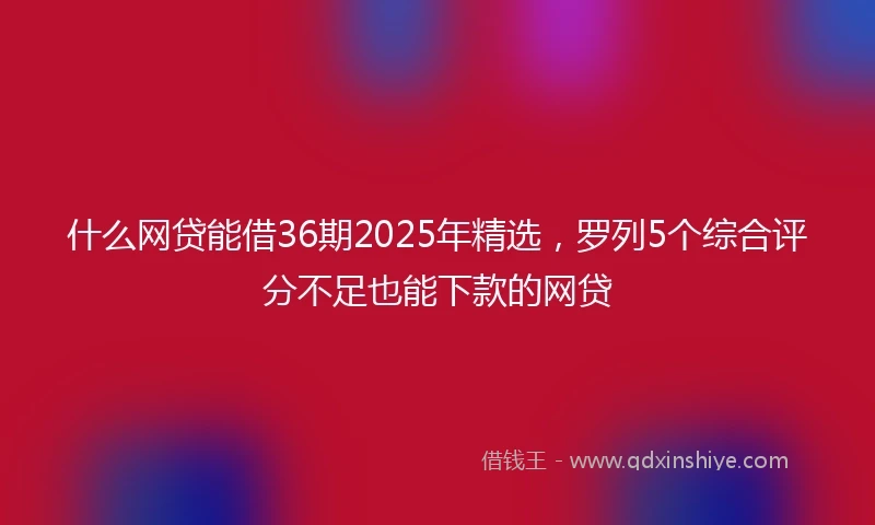 什么网贷能借36期2025年精选，罗列5个综合评分不足也能下款的网贷