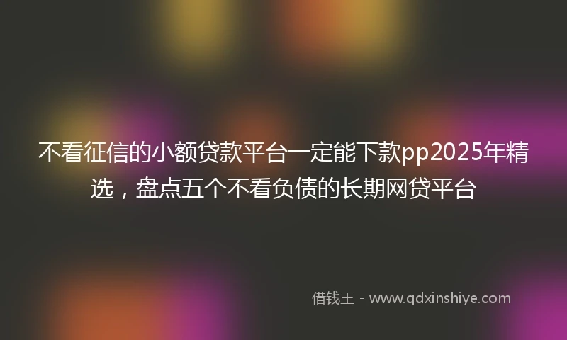 不看征信的小额贷款平台一定能下款pp2025年精选，盘点五个不看负债的长期网贷平台