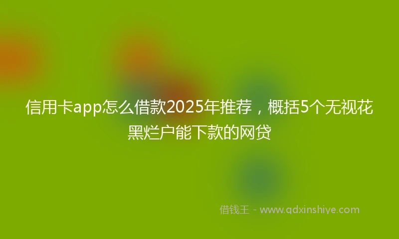 信用卡app怎么借款2025年推荐，概括5个无视花黑烂户能下款的网贷