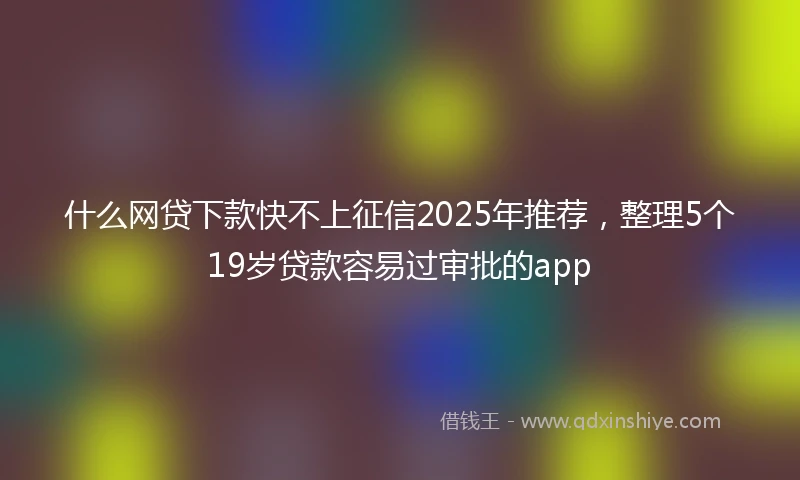 什么网贷下款快不上征信2025年推荐，整理5个19岁贷款容易过审批的app
