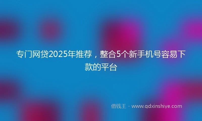 专门网贷2025年推荐，整合5个新手机号容易下款的平台