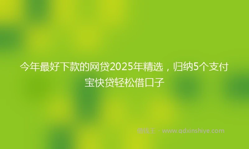 今年最好下款的网贷2025年精选，归纳5个支付宝快贷轻松借口子