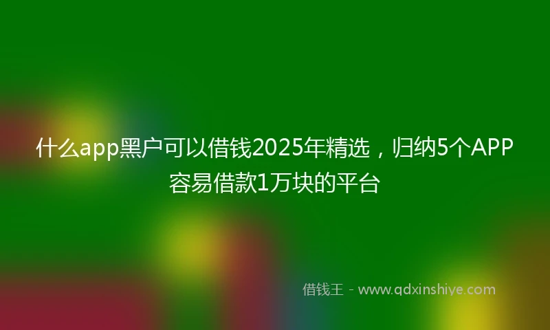 什么app黑户可以借钱2025年精选，归纳5个APP容易借款1万块的平台