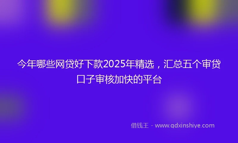 今年哪些网贷好下款2025年精选，汇总五个审贷口子审核加快的平台