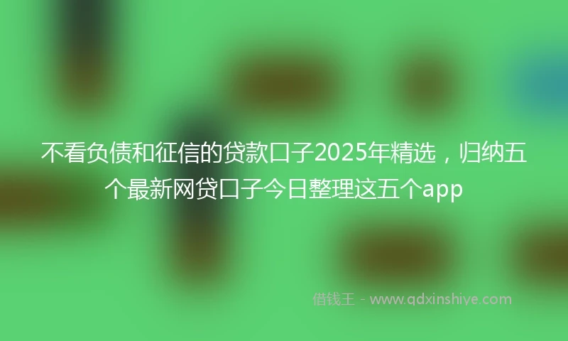 不看负债和征信的贷款口子2025年精选，归纳五个最新网贷口子今日整理这五个app