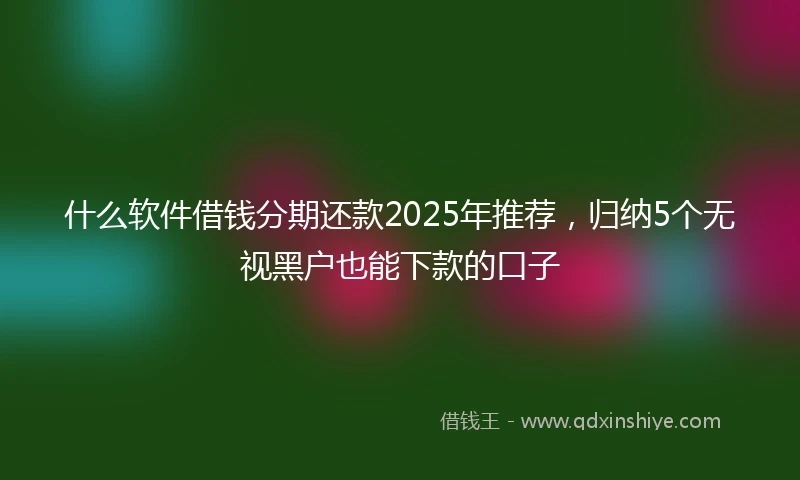 什么软件借钱分期还款2025年推荐，归纳5个无视黑户也能下款的口子