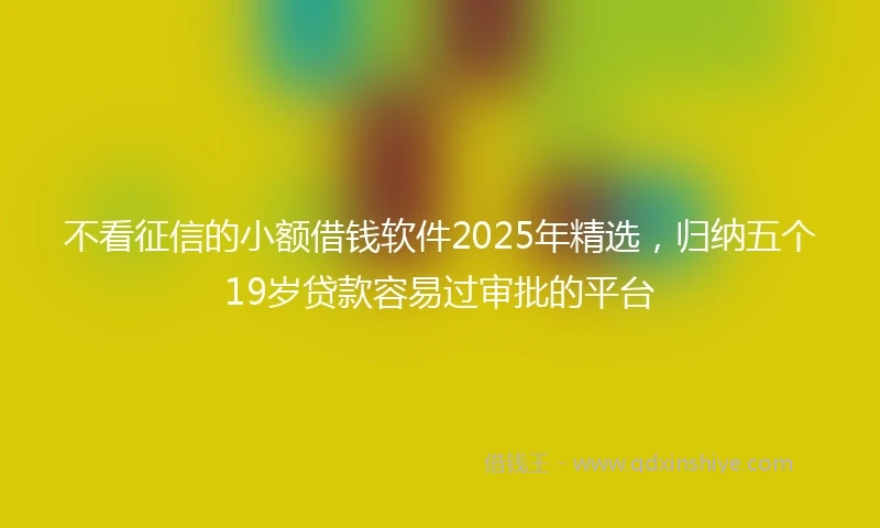 不看征信的小额借钱软件2025年精选，归纳五个19岁贷款容易过审批的平台