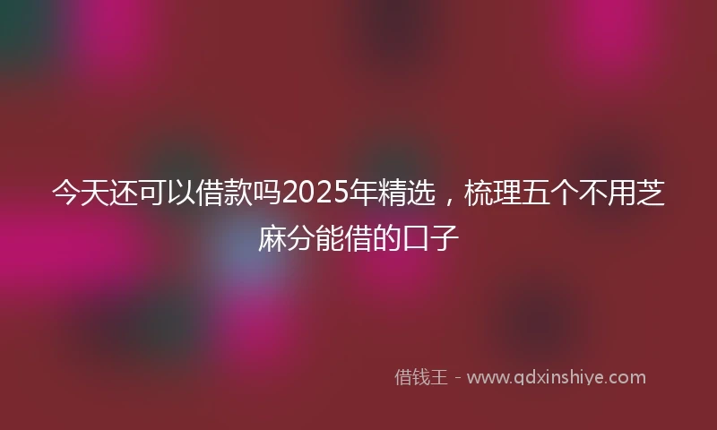 今天还可以借款吗2025年精选，梳理五个不用芝麻分能借的口子