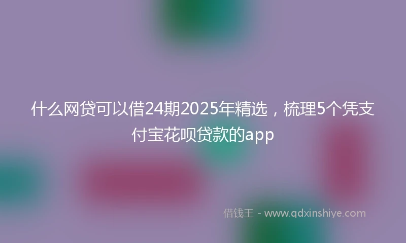 什么网贷可以借24期2025年精选，梳理5个凭支付宝花呗贷款的app