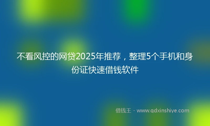 不看风控的网贷2025年推荐，整理5个手机和身份证快速借钱软件