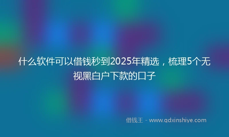 什么软件可以借钱秒到2025年精选，梳理5个无视黑白户下款的口子