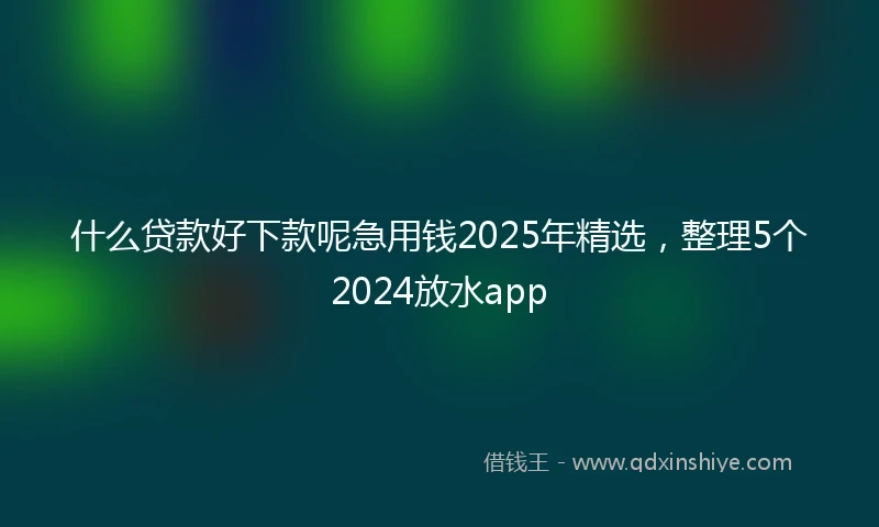 什么贷款好下款呢急用钱2025年精选，整理5个2024放水app