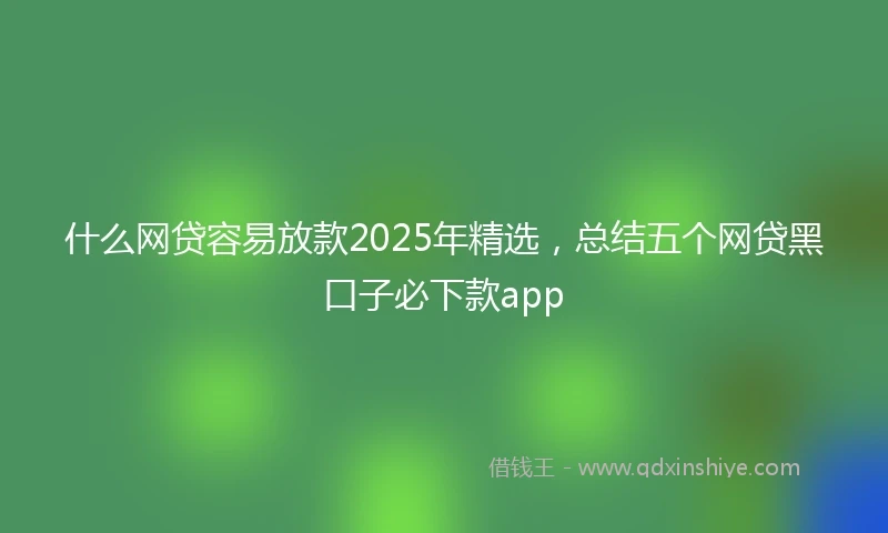 什么网贷容易放款2025年精选，总结五个网贷黑口子必下款app