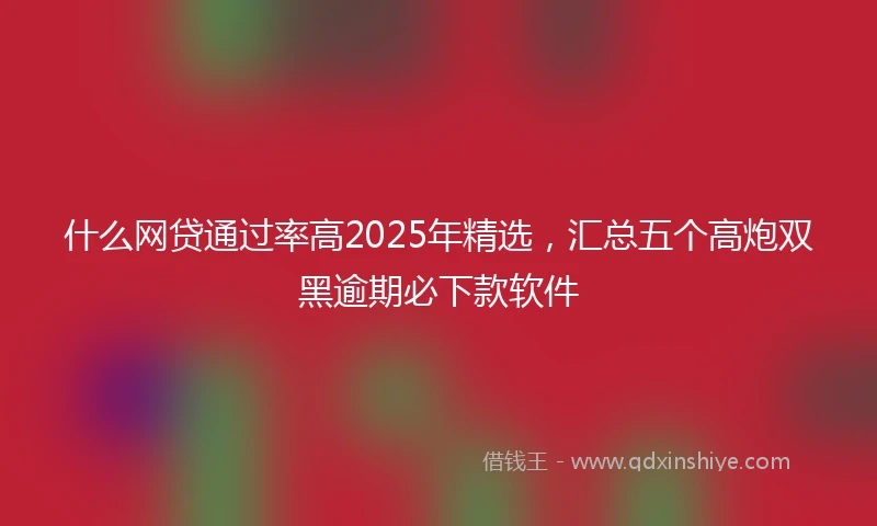 什么网贷通过率高2025年精选，汇总五个高炮双黑逾期必下款软件