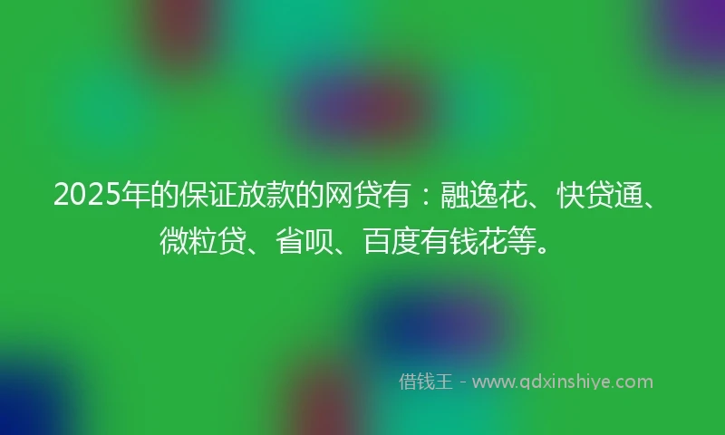2025年的保证放款的网贷有：融逸花、快贷通、微粒贷、省呗、百度有钱花等。
