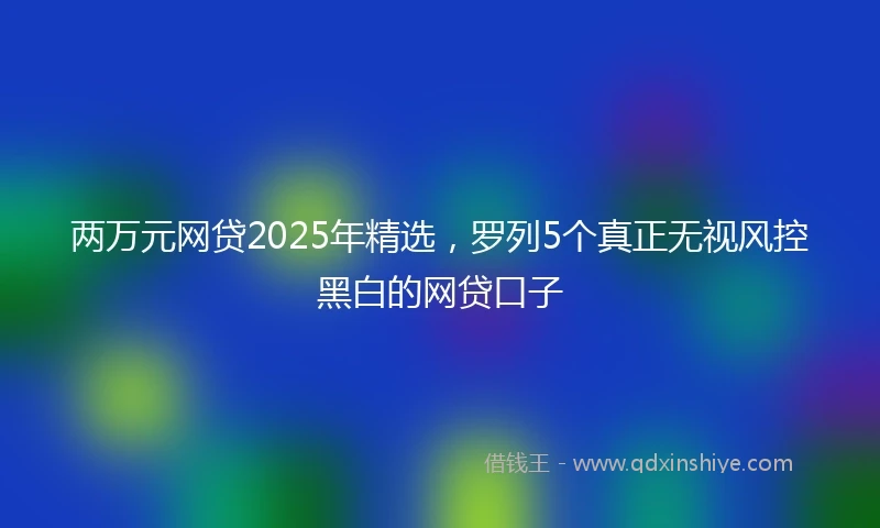 两万元网贷2025年精选，罗列5个真正无视风控黑白的网贷口子