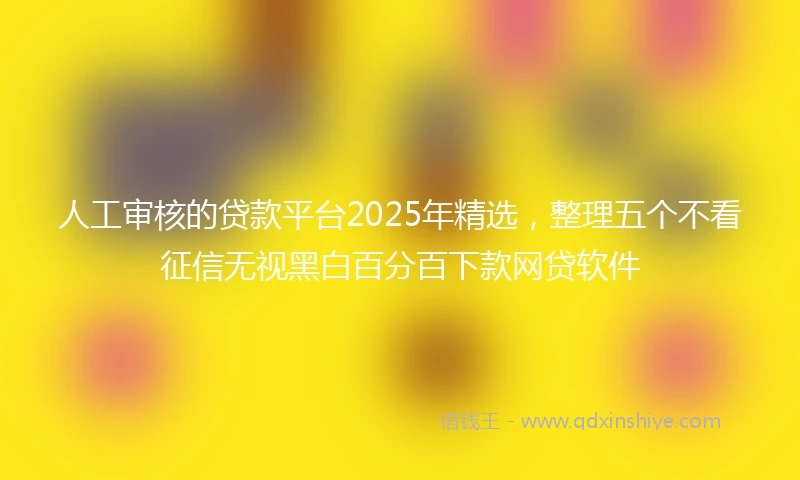 人工审核的贷款平台2025年精选，整理五个不看征信无视黑白百分百下款网贷软件