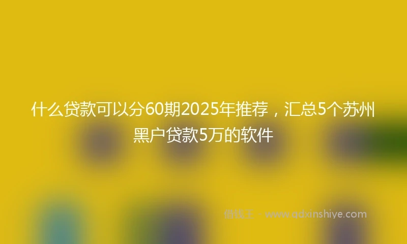 什么贷款可以分60期2025年推荐，汇总5个苏州黑户贷款5万的软件
