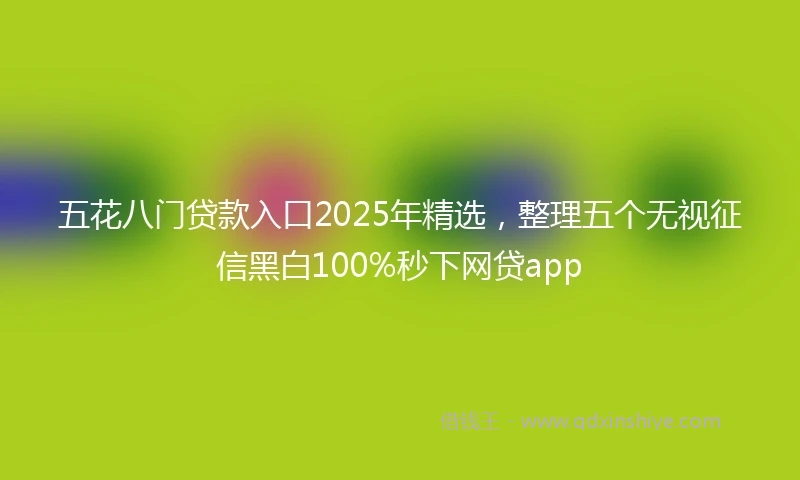 五花八门贷款入口2025年精选，整理五个无视征信黑白100%秒下网贷app