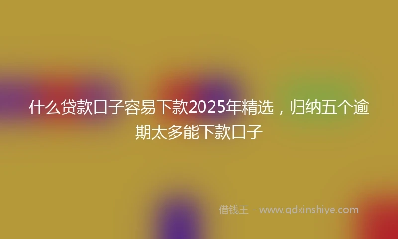 什么贷款口子容易下款2025年精选，归纳五个逾期太多能下款口子