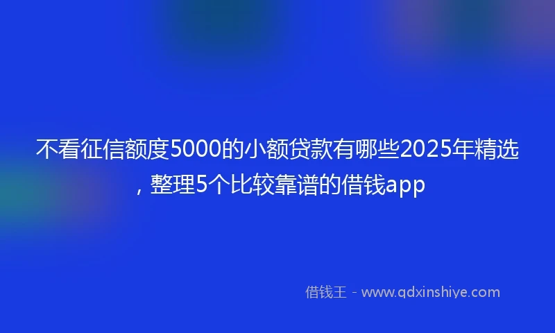 不看征信额度5000的小额贷款有哪些2025年精选，整理5个比较靠谱的借钱app