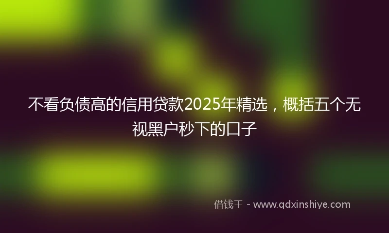不看负债高的信用贷款2025年精选，概括五个无视黑户秒下的口子