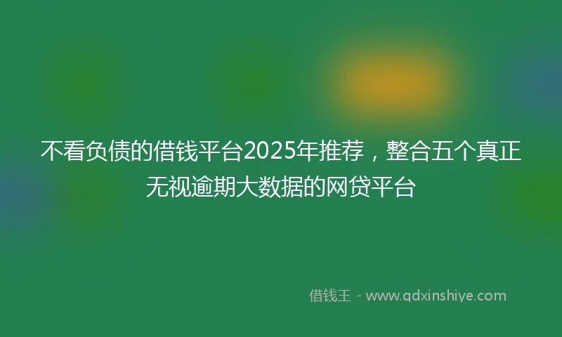 不看负债的借钱平台2025年推荐，整合五个真正无视逾期大数据的网贷平台