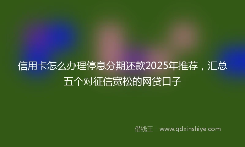 信用卡怎么办理停息分期还款2025年推荐，汇总五个对征信宽松的网贷口子