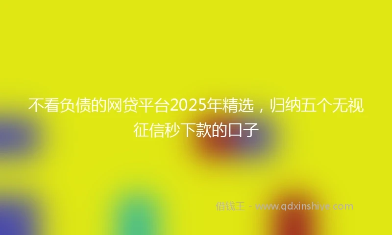 不看负债的网贷平台2025年精选,归纳五个无视征信秒下款的口子
