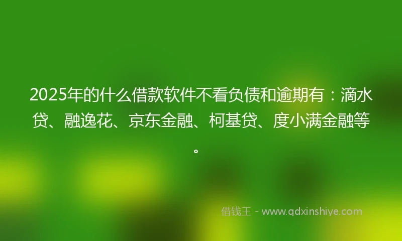 2025年的什么借款软件不看负债和逾期有：滴水贷、融逸花、京东金融、柯基贷、度小满金融等。