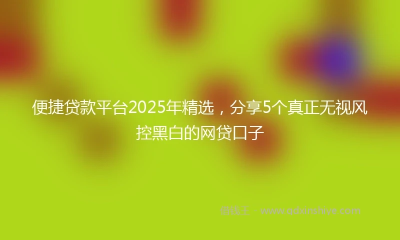 便捷贷款平台2025年精选，分享5个真正无视风控黑白的网贷口子