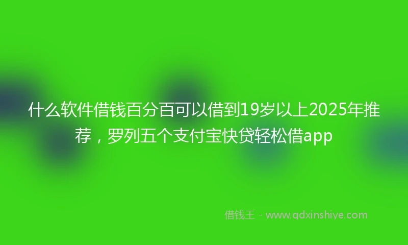 什么软件借钱百分百可以借到19岁以上2025年推荐，罗列五个支付宝快贷轻松借app