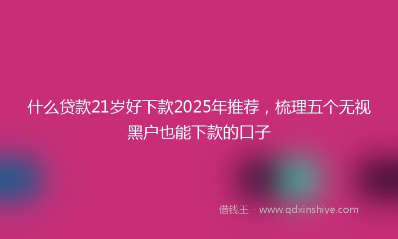 什么贷款21岁好下款2025年推荐，梳理五个无视黑户也能下款的口子