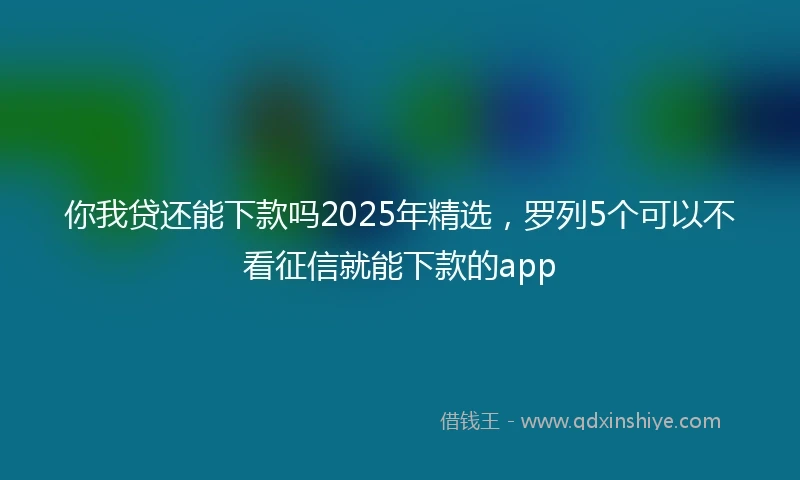 你我贷还能下款吗2025年精选，罗列5个可以不看征信就能下款的app
