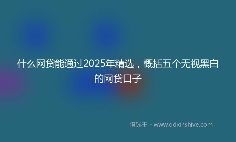 什么网贷能通过2025年精选，概括五个无视黑白的网贷口子