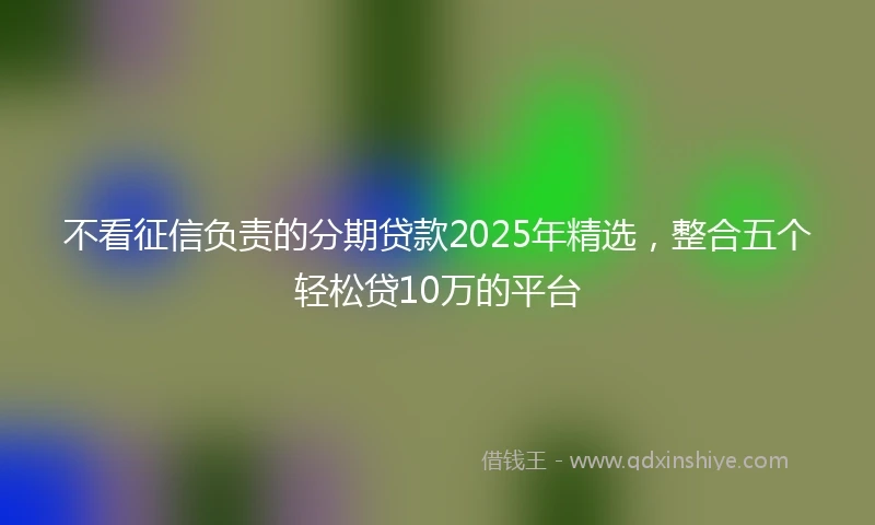 不看征信负责的分期贷款2025年精选，整合五个轻松贷10万的平台