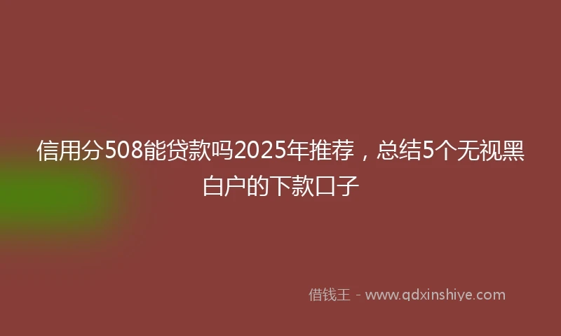 信用分508能贷款吗2025年推荐，总结5个无视黑白户的下款口子