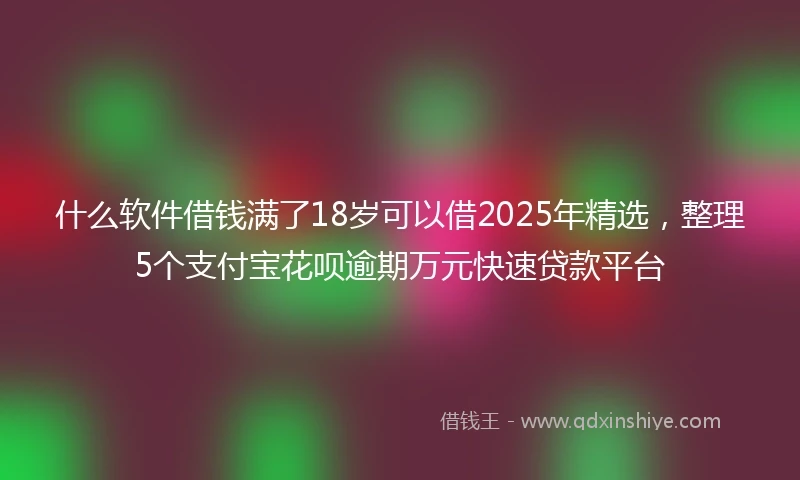 什么软件借钱满了18岁可以借2025年精选，整理5个支付宝花呗逾期万元快速贷款平台