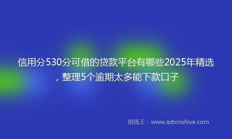 信用分530分可借的贷款平台有哪些2025年精选,整理5个逾期太多能下款口子