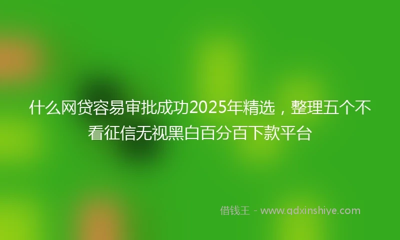 什么网贷容易审批成功2025年精选，整理五个不看征信无视黑白百分百下款平台