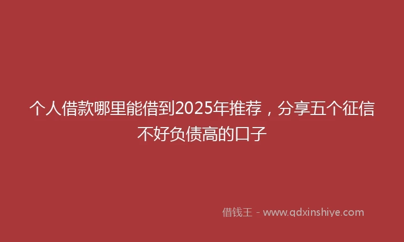 个人借款哪里能借到2025年推荐，分享五个征信不好负债高的口子