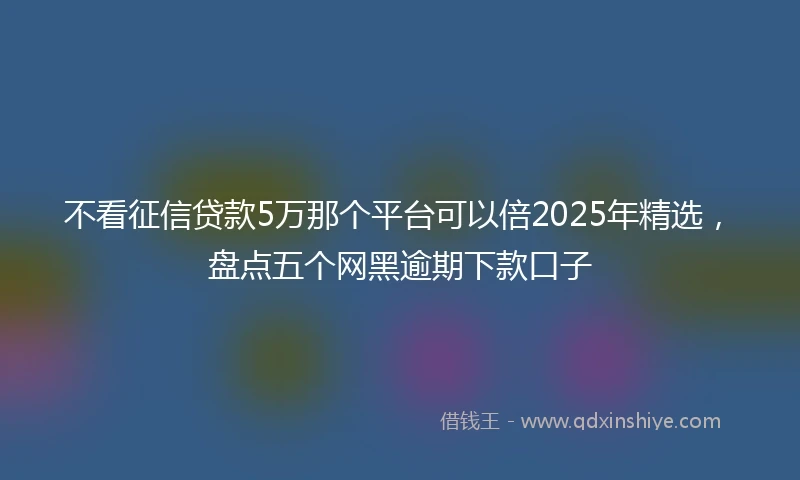 不看征信贷款5万那个平台可以倍2025年精选，盘点五个网黑逾期下款口子