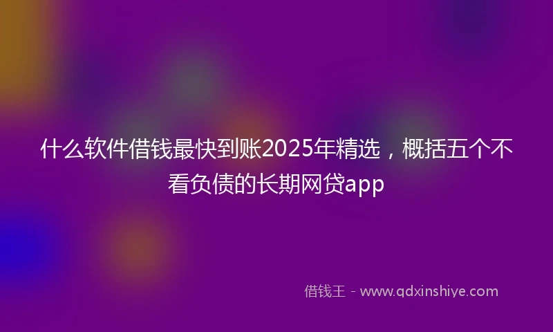 什么软件借钱最快到账2025年精选，概括五个不看负债的长期网贷app