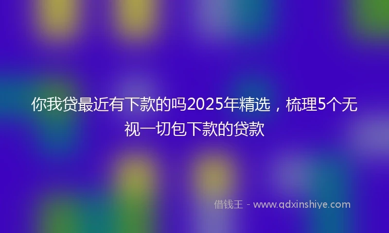 你我贷最近有下款的吗2025年精选,梳理5个无视一切包下款的贷款